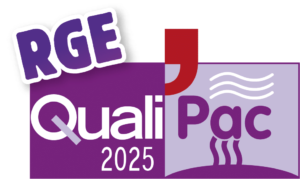 Logo QualiPAC RGE 2025, qualification pour l installation de pompes a chaleur